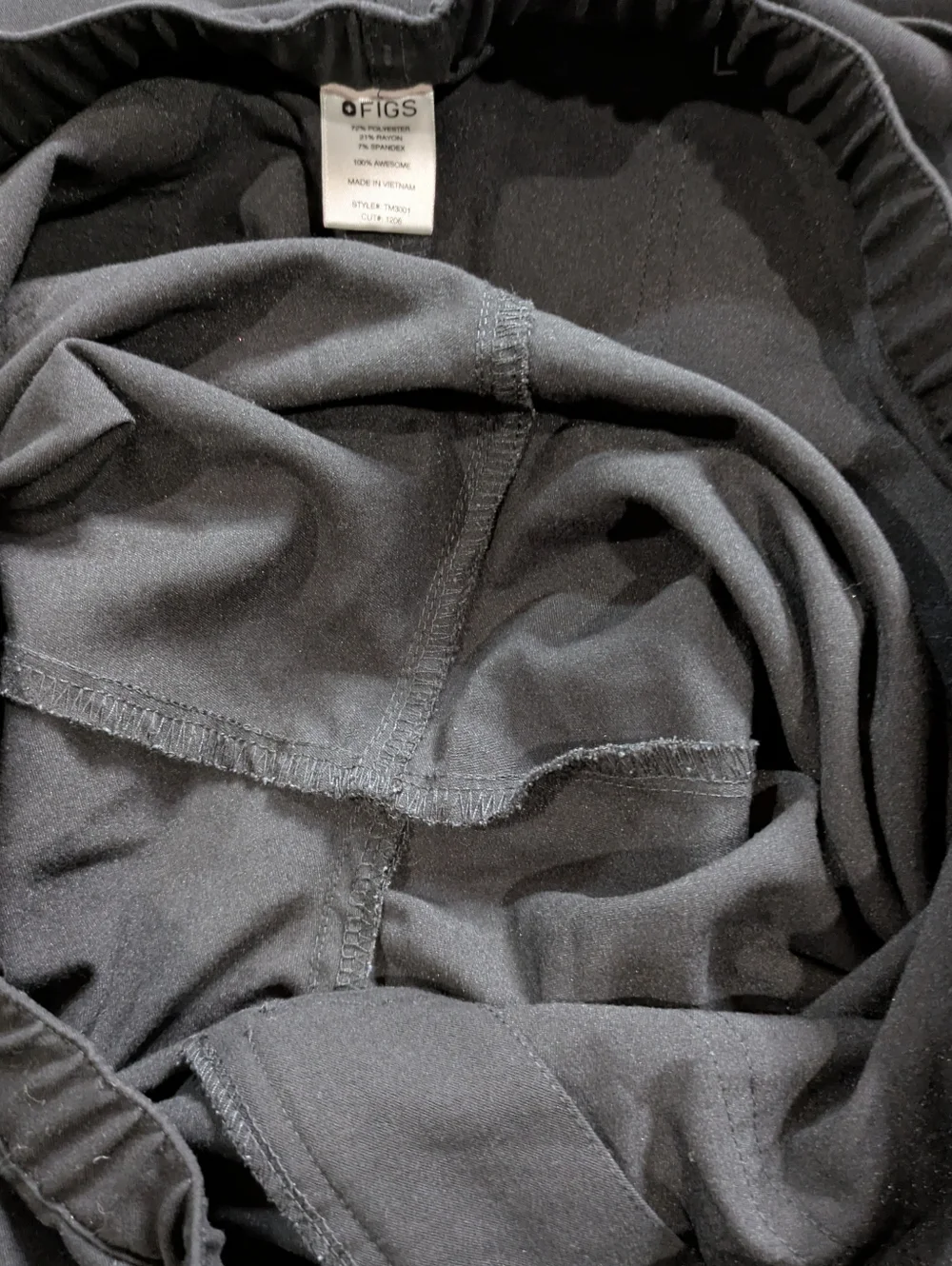 Figs Black Cairo Cargo Zip Up Drawstring Scrub Pant M